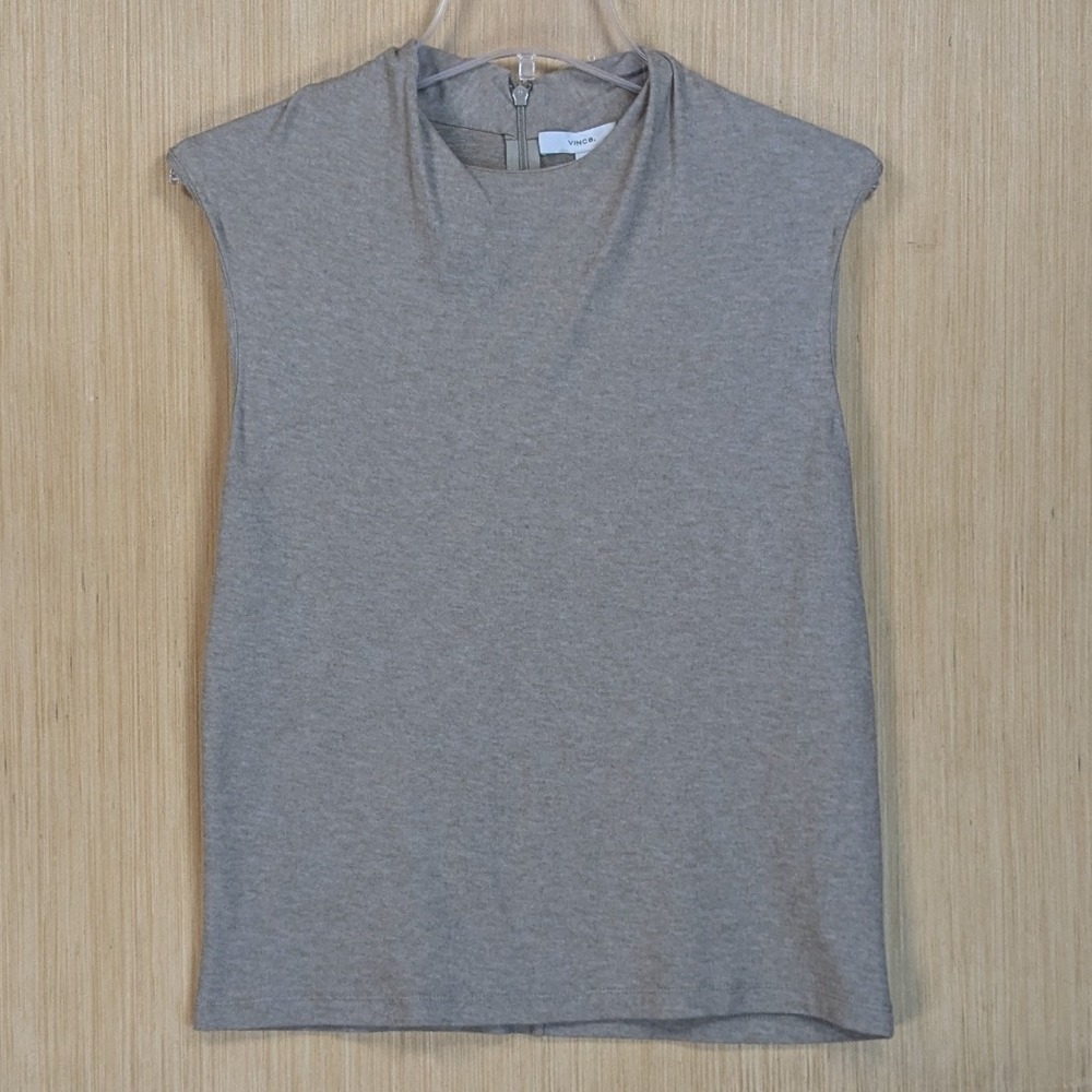 Vince Top Mock Neck Chic Career Minamilist Layering Capsule Blouse Women's Large